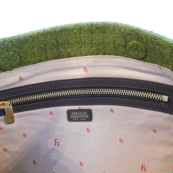FRANCES VALENTINE ~ GREEN WOOL POOCH BAG - Picture 6 of 9